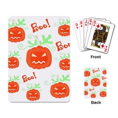 Halloween Pumpkins Pattern Playing Card by Valentinaart