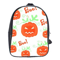 Halloween Pumpkins Pattern School Bags (xl)  by Valentinaart