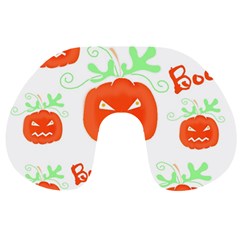 Halloween Pumpkins Pattern Travel Neck Pillows by Valentinaart