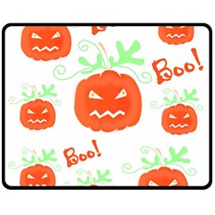 Halloween Pumpkins Pattern Double Sided Fleece Blanket (medium)  by Valentinaart