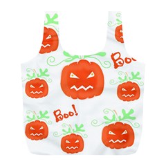 Halloween Pumpkins Pattern Full Print Recycle Bags (l)  by Valentinaart