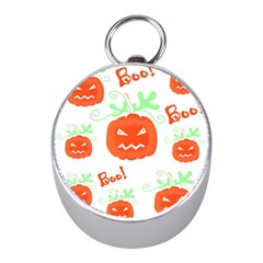 Halloween Pumpkins Pattern Mini Silver Compasses by Valentinaart