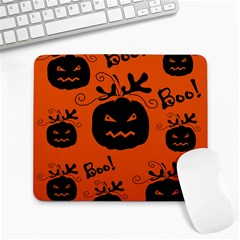 Halloween Black Pumpkins Pattern Large Mousepads by Valentinaart