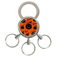 Halloween Black Pumpkins Pattern 3-ring Key Chains by Valentinaart