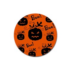 Halloween Black Pumpkins Pattern Magnet 3  (round) by Valentinaart