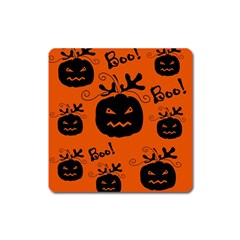 Halloween Black Pumpkins Pattern Square Magnet by Valentinaart