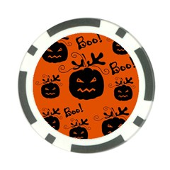 Halloween Black Pumpkins Pattern Poker Chip Card Guards by Valentinaart