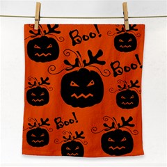 Halloween Black Pumpkins Pattern Face Towel by Valentinaart