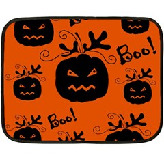 Halloween Black Pumpkins Pattern Fleece Blanket (mini)