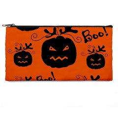 Halloween Black Pumpkins Pattern Pencil Cases by Valentinaart