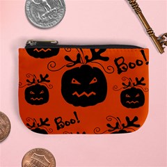 Halloween Black Pumpkins Pattern Mini Coin Purses by Valentinaart