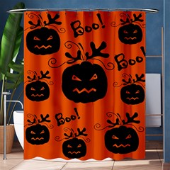 Halloween Black Pumpkins Pattern Shower Curtain 60  X 72  (medium)  by Valentinaart