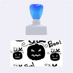 Halloween Black Pumpkins Pattern Rubber Stamps (medium)  by Valentinaart