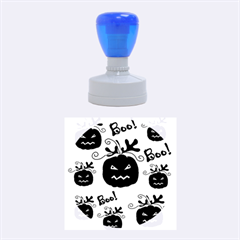 Halloween Black Pumpkins Pattern Rubber Round Stamps (medium) by Valentinaart