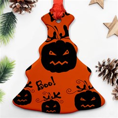 Halloween Black Pumpkins Pattern Christmas Tree Ornament (2 Sides) by Valentinaart