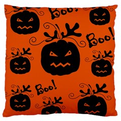 Halloween Black Pumpkins Pattern Large Cushion Case (one Side) by Valentinaart