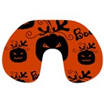 Halloween black pumpkins pattern Travel Neck Pillows Front