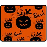 Halloween black pumpkins pattern Double Sided Fleece Blanket (Medium)  58.8 x47.4  Blanket Front