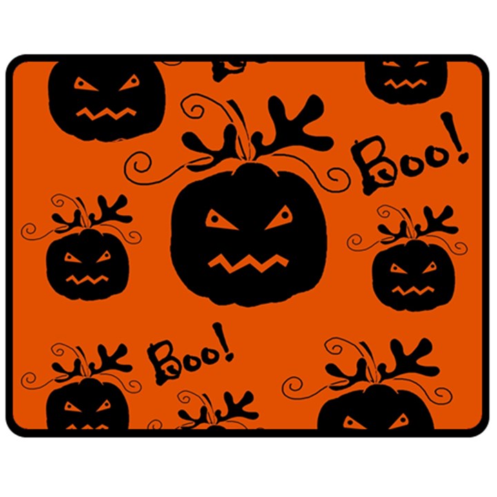 Halloween black pumpkins pattern Double Sided Fleece Blanket (Medium) 