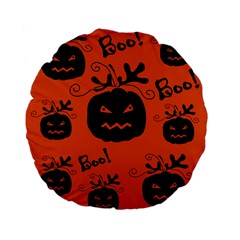 Halloween Black Pumpkins Pattern Standard 15  Premium Flano Round Cushions by Valentinaart