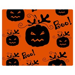 Halloween Black Pumpkins Pattern Double Sided Flano Blanket (medium)  by Valentinaart