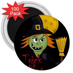 Halloween Witch 3  Magnets (100 Pack) by Valentinaart