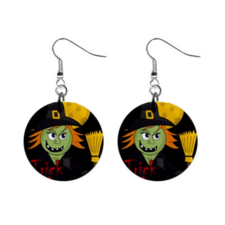 Halloween witch Mini Button Earrings