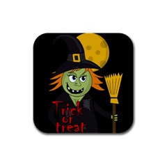 Halloween Witch Rubber Square Coaster (4 Pack)  by Valentinaart