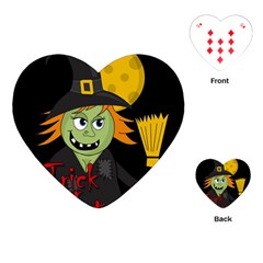 Halloween Witch Playing Cards (heart)  by Valentinaart