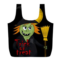 Halloween Witch Full Print Recycle Bags (l)  by Valentinaart