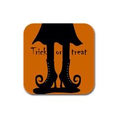 Halloween - Witch Boots Rubber Square Coaster (4 Pack)  by Valentinaart