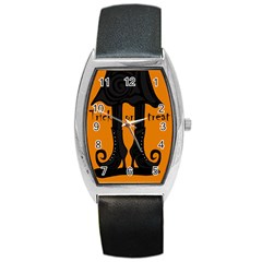 Halloween - Witch Boots Barrel Style Metal Watch by Valentinaart