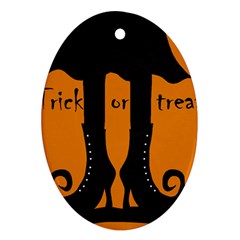 Halloween - Witch Boots Oval Ornament (two Sides) by Valentinaart