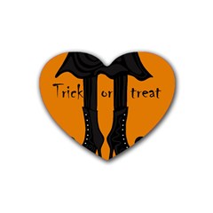 Halloween - Witch Boots Rubber Coaster (heart)  by Valentinaart