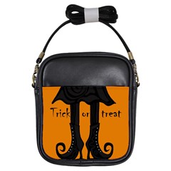 Halloween - Witch Boots Girls Sling Bags by Valentinaart