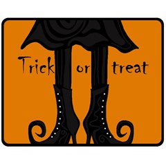 Halloween - Witch Boots Fleece Blanket (medium)  by Valentinaart