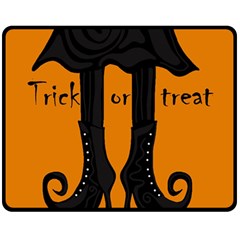 Halloween - Witch Boots Double Sided Fleece Blanket (medium)  by Valentinaart