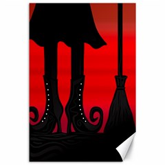 Halloween Black Witch Canvas 24  X 36  by Valentinaart