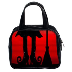 Halloween Black Witch Classic Handbags (2 Sides) by Valentinaart