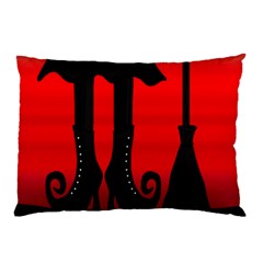 Halloween Black Witch Pillow Case by Valentinaart