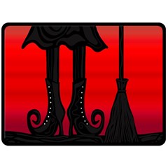 Halloween Black Witch Double Sided Fleece Blanket (large)  by Valentinaart