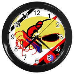 Abstract Art Wall Clocks (black) by Valentinaart