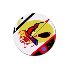 Abstract Art Rubber Round Coaster (4 Pack)  by Valentinaart