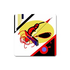 Abstract Art Square Magnet by Valentinaart