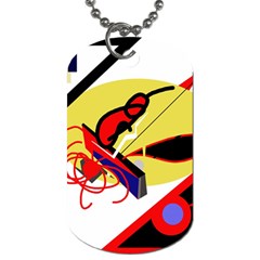 Abstract Art Dog Tag (one Side) by Valentinaart