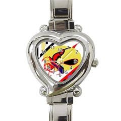 Abstract Art Heart Italian Charm Watch by Valentinaart