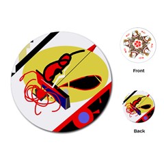 Abstract Art Playing Cards (round)  by Valentinaart