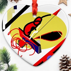 Abstract Art Heart Ornament (2 Sides) by Valentinaart