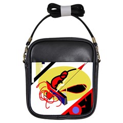 Abstract Art Girls Sling Bags by Valentinaart