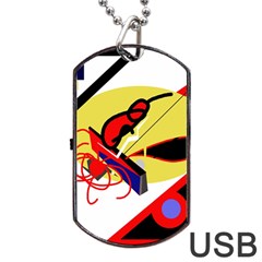 Abstract Art Dog Tag Usb Flash (two Sides)  by Valentinaart